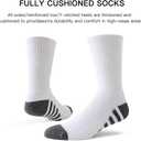 JOYNE 8 Pairs Mens Crew Work Cushion Socks Long Athletic Running Socks Workout Breathable Socks (White)