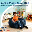 LPMOERA Bean Bag Chairs for Kids/Teen with Memory Foam Filling Bean Bag Sofa with Soft Corduroy Fabric BeanBag Chair for Living Room Bedroom College Dorm Reading Chair Blue