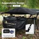 MOON LENCE Height Adjustable Camping Cot - Supports 330 lbs, Portable Folding Bed with Leg Extenders for Camping, Hiking, Sleeping, 1 Pack, Black, 14.98 inches x 23 inches x 16 inches