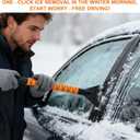 26" Car Snow Brush & Ice Scraper | 2 - in - 1 Winter Tool with Premium Bristles for Cars/SUVs/Trucks  Rotating Head, Heavy - Duty ABS | Ergonomic Foam Grip (FlameFoam Orange)