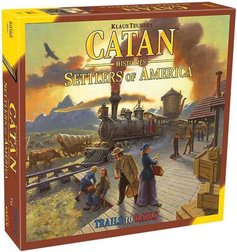 CATAN Histories Settlers of America Board Game - Forge Trails into Rails! Strategy Game, Family Game for Kids & Adults, Ages 14+, 3-4 Players, 120 Min Playtime, Made by CATAN Studio