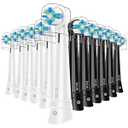 Replacement Head Compatible with Oral B IO 2/ 3/ 4/ 5/ 6/ 7/ 8/ 9/ 10 Series Electric Toothbrush, Brush Heads Compatible with Oral B IO for Cleaning Teeth (12 Black/ White)