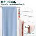 Standing Towel Rack, 304 Stainless Steel Towel Holder Stand with Weighted Marble Base, Floor Bath Towel Racks for Bathroom, Pool, Outdoor with 3 Swivel Towel Arms, Brushed Nickel