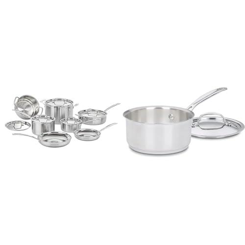 Cuisinart 12 Piece Cookware Set with 1.5 Quart Saucepan, MultiClad Pro Triple Ply Stainless Steel