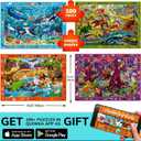 QUOKKA 100 Piece Puzzles for Kids Ages 4-6 - 4 Jigsaw Puzzles for Kids Ages 6-8 - Search and Find Game with Animals, Dinosaurs for Childrens 5-8 - Learning Educational Toys for Boys and Girls 8-11
