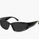 mosanana Y2k Wrap Around Polarized Sunglasses for Women Trendy Swift Oval Futuristic Shades Retro 2000s Sport Sunnies MS52245