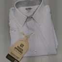 Tough Apparel Hustle Shirt Men's Short Sleeve Dress Shirt 4-Way Stretch Regular Fit Wrinkle & Stain Resistant White L