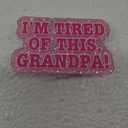 I'm Tired of This Grandpa Funny Badge Reel, Cute Retractable ID Card Badge Holder, Name Tag Badge Buddy Clip for RN LPN CNA MA ER Night Shift Nurse Nursing Student Doctor Teacher, Nurse Gifts