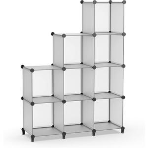 HOMIDEC 9 Cube Storage Organizer, Cubes Shelves for Living Room, Grey L