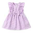 PATPAT Baby Girls Dresses Summer Spring Fall Clothes Floral Ruffle Sleeve Birthday Party Outfit Dress Purple 3-6 Months