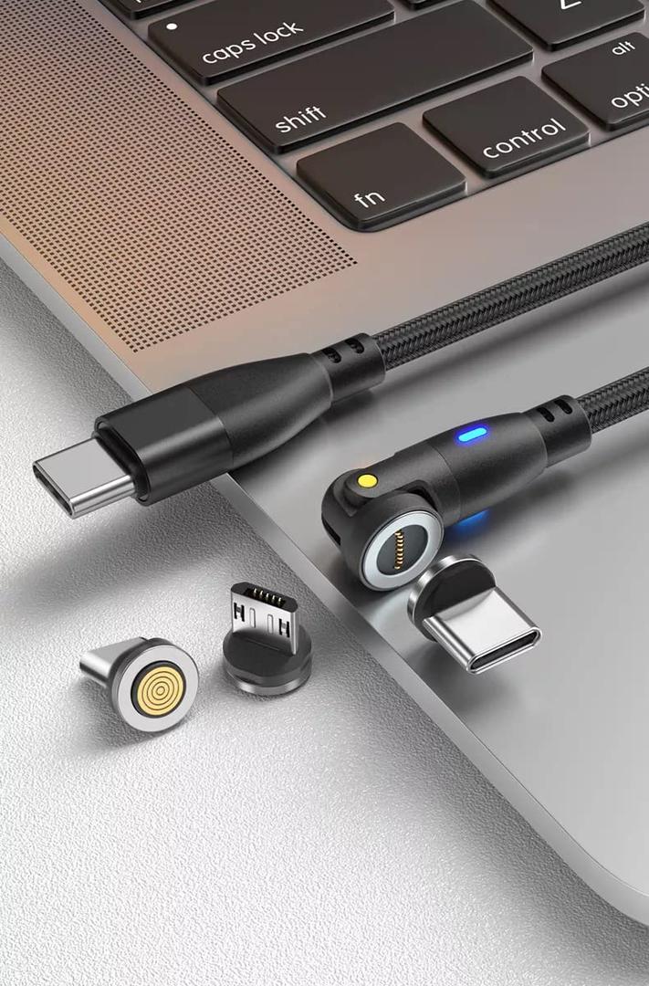 540 USB Type C 3-in-1 Magnetic Fast Charging Cable with Magnetically Interchangeable Tips for Micro USB, USB Type C, and iProducts (Black) 540 USB Type C 3-in-1 Magnetic Fast Charging Cable with Magnetically Interchangeable Tips for Micro USB, USB Type C, and iProducts (Black)