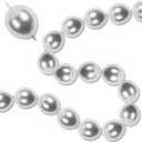 Silver Link Balloons, 60PCS Linking Balloons with Tail for Balloon Wall Arch and Chains, Quick Linkable Balloon for Wedding Birthday Baby Shower Engagement Graduation Party Decorations (6inch)