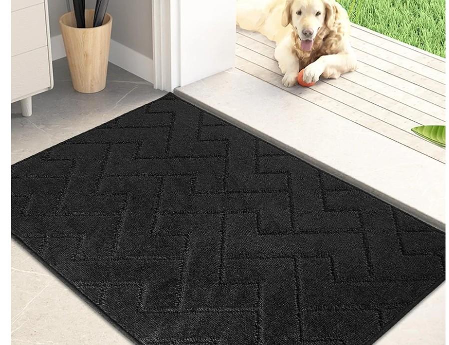 PURRUGS Dirt Trapping Door Mat 24" x 35.5", Non-Slip Machine Washable Entry Rug, Shoe Scraper, Dog Doormat, Super Absorbent Welcome Mat for Front & Back Door, Muddy Wet Shoes & Paws, Black PURRUGS Dirt Trapping Door Mat 24" x 35.5", Non-Slip Machine Washable Entry Rug, Shoe Scraper, Dog Doormat, Super Absorbent Welcome Mat for Front & Back Door, Muddy Wet Shoes & Paws, Black