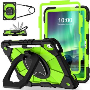 WESOROL Case for iPad (A16) 11th 2025 (11-inch) /iPad 10th Generation 2022(10.9 inch),Military Grade Shockproof Cover for i Pad 11/10 Gen with Rotating Stand Screen Protector Pencil Holder,Black Green