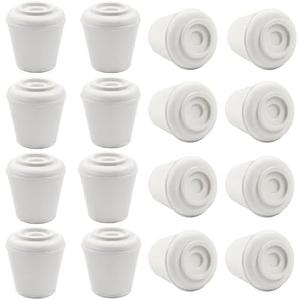 Suiwotin 16pcs 1/2 Inch Round Chair Leg Tips Caps, Non-Slip Rubber Chair Leg Floor Protectors, White Furniture Leg Caps Fit for 0.43"-0.47" (11mm-12mm) Diameter Round Feet