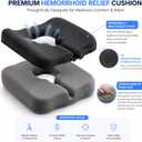 Bedsore Cushion, Memory Foam Pressure Relief Pillow for Bedridden Patients, Wheelchair Cushion for Pressure Ulcer Prevention, Tailbone Pain Relief, Post Surgery Recovery (Black)