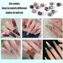 3D Stacked Rhinestone Nail Charms Luxury Multi Crystal Nail Art Jewelry for DIY Nail Art Design Decorations, Crafts, and Accessories (6 Colors 8 Pieces Each)