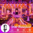 Extra Long 132FT Halloween Mini Lights, 400 LED Black Wire Fairy Starry String Lights Plug in, Timer & Memory & 8 Modes, for Indoor Outdoor Xmas Tree Wedding Party Decoration,Purple