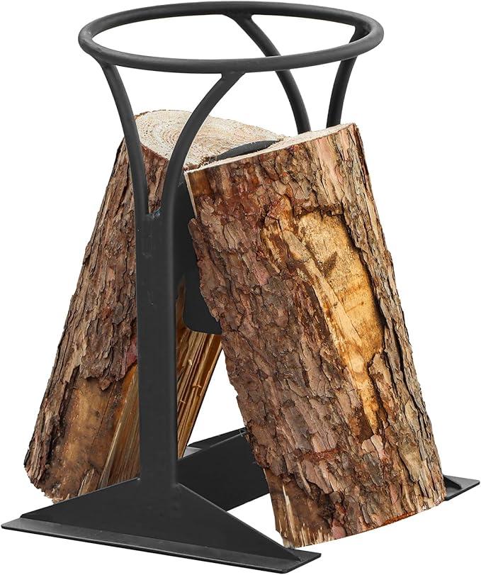 SnugNiture Firewood Kindling Splitter 9IN, Manual Kindling Log Splitting Tool, XL Cast Steel Log Splitting Wedge, Hand Sturdy Firewood Cutter, Splits Firewood Safely and Easily
