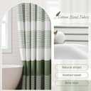 Sage Green Shower Curtain Cotton Boho Striped Shower Curtains for Bathroom with Tassel 72 X 72