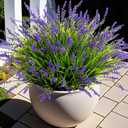 Ammyoo Artificial Faux Plants Flowers for Outdoor Decorations, Fake Monkey Grass for Outside Porch Patio, No Fade Realistic Greenery Plant, UV Resistant Artificial Shrubs for Courtyard Window Garden