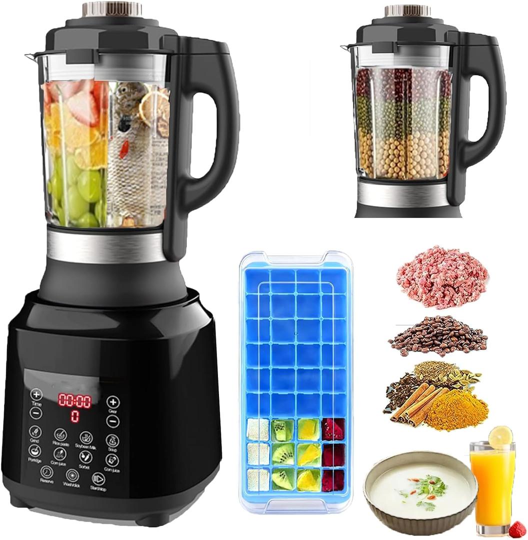 Food Processor Blender Combo, 60oz 1200W All-in-One Kitchen Machine