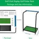 Nisorpa Golf Club Organizer Rack Golf Club Display Stand Rack Holder Shelf Golf Putter Rack Holder Stand 9 Putters Metal Golf Club Stand 9 Clubs with Artificial Grass Mat