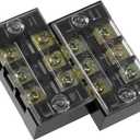 uxcell 2 Pcs Dual Rows 3 Positions 600V 25A Cable Barrier Block Terminal Strip TB-2503L