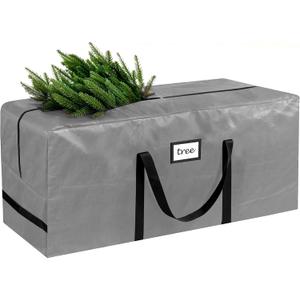 HABGP 9 ft Christmas Tree Storage Bag, Fits Artificial Xmas Holiday Tree, Durable Christmas Tree Storage Box Waterproof Material with Zippered Bag & Carry Handles, Protects from Dust, Moisture - Gray