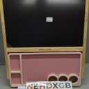 Tiny Land Easel for Kids, Double-Sided Magnetic Easel with Drawing Accessories, Adjustable Wooden Kids Art Easel with Paper Roll, Learning-Toy for 3,4,5,6,7,8 Years Old Boy & Girls Pink