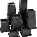 23 PCS Adjustable Bed Risers 12 Inch Heavy Duty, Furniture Risers Elevation in Heights 1, 2, 3, 4, 5, 6, 7, 8, 9, 10, 11, 12 Inch for Couch, Sofa, Table, Chair, Raisers Support up to 6,000 lbs, Black