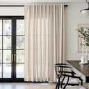 jinchan Extra Wide Sliding Door Curtain 84 Inch Length Oatmeal Linen Curtains Semi Sheer Drapes for Patio Door Living Room Bedroom Home Office Light Filtering Drapes 100 Inches Wide 1 Panel
