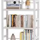 5 Tier Bookshelf, Modern Bookcase with Bookends and 4 Drawers Storage Organizer, Metal Industrial Display Shelf, Free Standing Storage Shelving Unit for Bedroom, Living Room and Home Office, X-Large