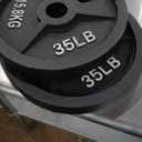 Fitvids Olympic Cast Iron 2-Inch Weight Plate for Strength Training & Weightlifting, 35LB (Single)