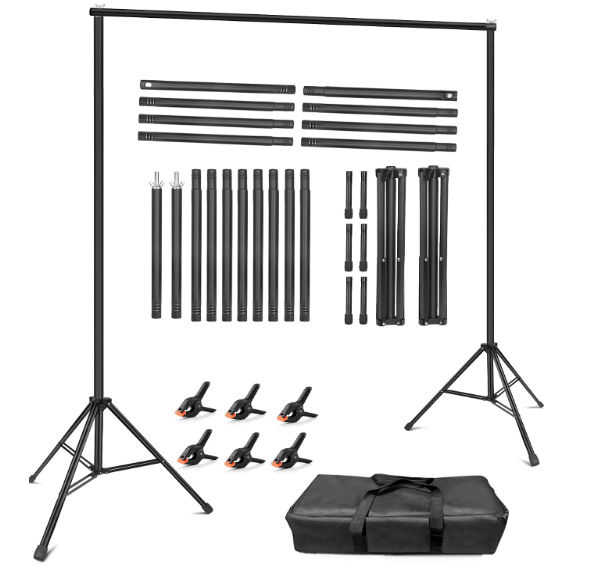 Hemmotop Backdrop Stand 10x8ft, Versatile Sizes Adjustable Banner Holder
Metal, Fits Projector Screen, Background, Balloon, Ideal for Photoshoot, Wedding, Birthday, Baby Shower Party, Photo Booth