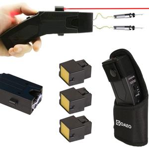 GOAEO Self-Defense Heavy Duty Stun Gun for Men & Women, 15 Foot Range, 1.80 µC Painful Charge, LED Flashlight, Safety Switch
