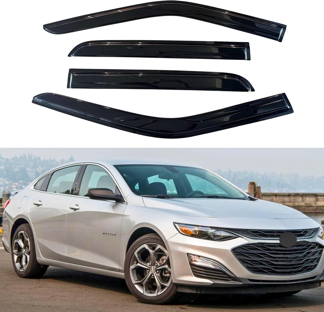 IG Window Visors Fit for 2016-2025 Chevrolet/Chevy Malibu, Out-Channel Rain Guards Vent Wind Deflectors 4PC, Car Accessories for 16-25 Malibu (Excludes 2016 Limited Model)