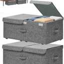 Hoyula Under Bed Storage Container with Wheels, 1Pack 10" High Deep Underbed Rolling Box Storage Bins Drawers with Lids for Bedroom, Dorms, Clothes, Shoes, Blankets, No Assemble Required, Gray