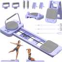 Premium Pilates Reformer with Pilates Board, Multifunctional Pilates Equipment for Home Gym Full Body Workout, Foldable Fitness Training Machine for Core Strength & Balance Exercise