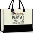 Memaw Gifts Travel Tote Bag, Mothers Day Grandma Birthday Gifts,for Women Wildflowers Beach Bag Bags