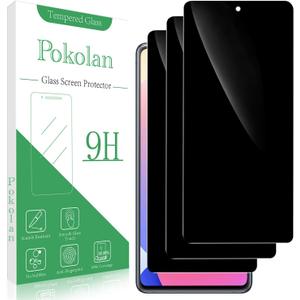 Pokolan [3 Pack] Privacy Screen Protector for Samsung Galaxy S20 FE, A53, A52, A51, Anti-Spy Tempered Glass Film[Not Support Fingerprint Unlock], 9H Hardness, Case Friendly (Black)