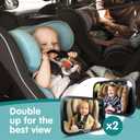 Onco Baby Car Mirror Rear Facing (2 Pack) - 100% Shatterproof & Shakeproof, Award-Winning Convex Car Mirror for Baby with 360 Rotation, Newborn Essentials (9.6 x 6.9 in)