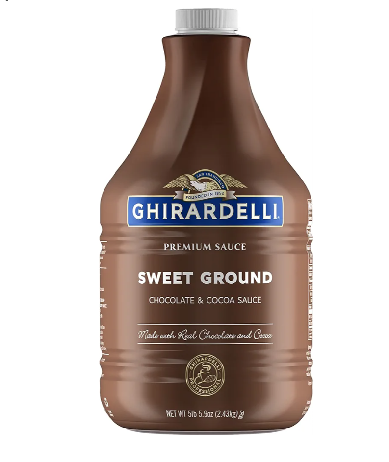 Ghirardelli Sweet Ground Chocolate & Cocoa Sauce Pump Bottle, 87.3 oz, Best By: 5-31-2026