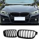 MNGYNUKA Grille Front Kidney Color Grill Compatible with BMW 3er F30 F31 2012 2013 2014 2015 2016 2017 2018 Double Slats ABS Gloss Black Grills (For 3er F30 2012-2018)