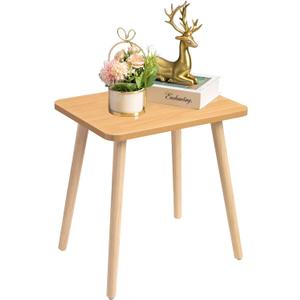FORAOFUR Side Table, Modern End Table, Wooden Small for Living Room, Bedroom and Balcony, Rectangular Accent Table Home Decor, Easy Assembly (Nature)