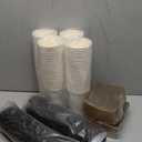 Lamosi 100 Pack 16 oz Disposable Coffee Cups with Lids and Sleeves, Leak-Proof To Go Paper Coffee Cups with Lids, Hot/Cold Beverage White Drinking Cup for Home, Office, Parties, Travel