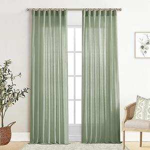 XTMYI Sage Green Curtains 108 Inches Long for Big Window,Extra Long Light Green Curtains for High Ceiling Living Room