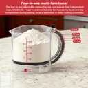4-in-1 Adjustable Measuring Cup with Silicone Scraper,Adjustable Base & Scraper-Style Seal Base,Cup with 1/4 1/3 1/2 1 Measurements Easy to Clean No Waste,for Cooking and Baking