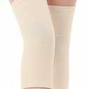 Bamboo Knee Sleeves, 2-Pack Knee Compression Sleeve Women Men Elastic Warm Slip-on Recovery Knee Brace for Arthritis Knee Pain (X-Large, Skin)