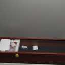 Sword Display Case Cabinet Stand Holder Wall Rack Holds Military Saber or Samurai Sword Lockable UV Protection Door Black Felt Inside, with Mahogany Finish Frame